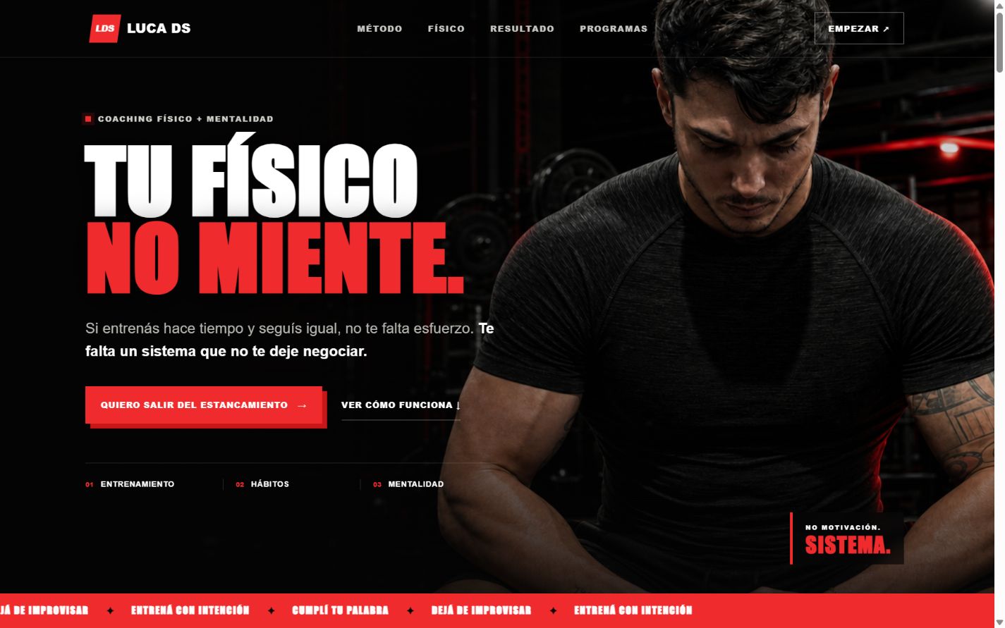 Luca DS editorial composition with bold art direction and campaign typography